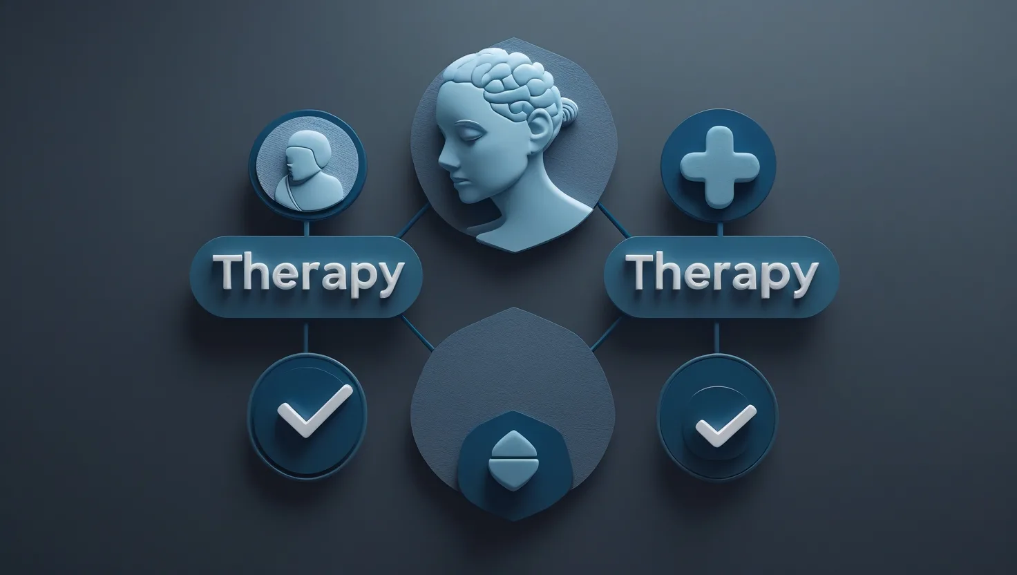 Infographic of mental health billing codes and compliance icons.